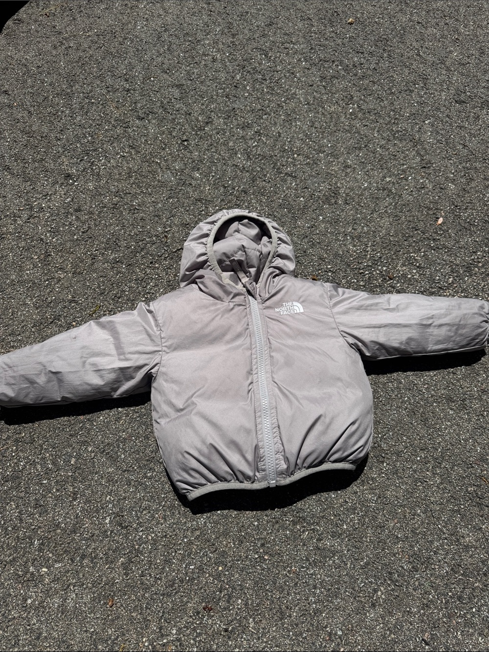 The North Face Puffy Hooded Jacket in Gray